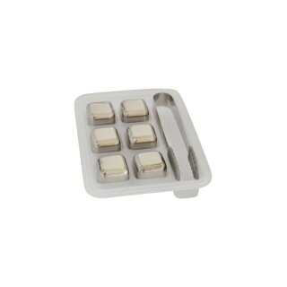 Edelstahl Eiswürfel - 6 Stück Set mit Zange