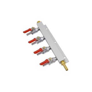 CO2 Verteiler - 4 Abgänge mit Anschlusstüllen
