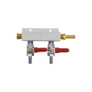 CO2 Verteiler - 2 Abgänge mit Anschlusstüllen