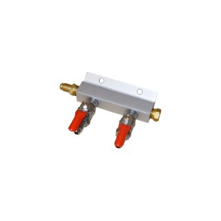 CO2 Verteiler - 2 Abgänge mit Gewinde