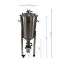 Edelstahl Druck Gärtank konisch - 35 Liter