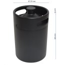 Edelstahlfass - 5 Liter schwarz matt