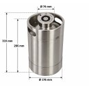 Edelstahl Bierfass 5 Liter – mit Type A Flachfitting